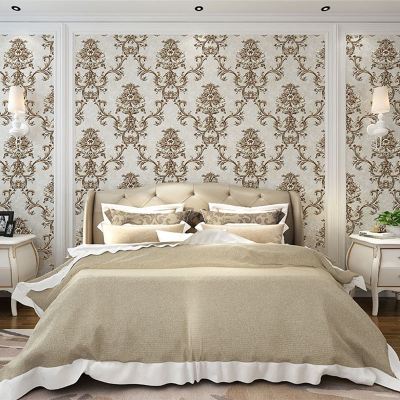 유럽 스타일 럭셔리 부직포 벽지 3D 양각 다마스커스, - Luxury Lifestyle Wallpaper 리뷰 및 가격