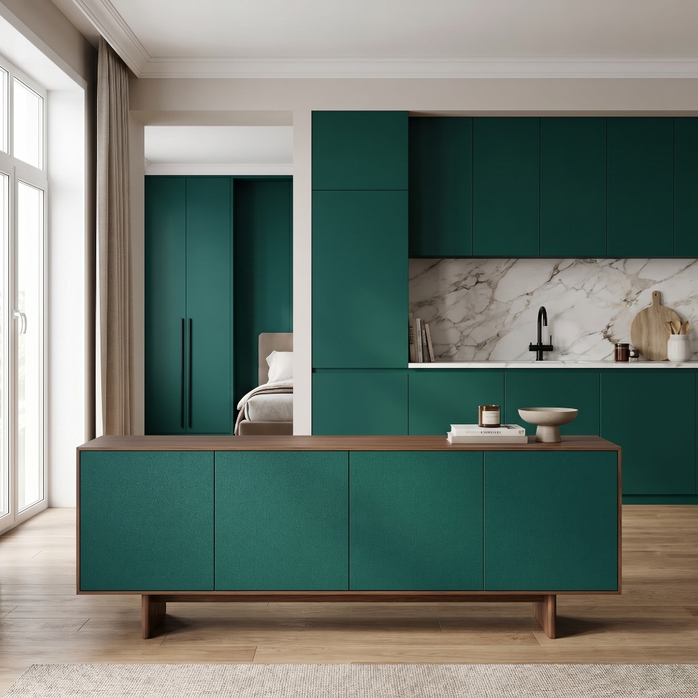 럭셔리 무광 에메랄드 그린 PVC 벽지, 주방 침실 리 - Luxury Lifestyle Wallpaper 리뷰 및 가격