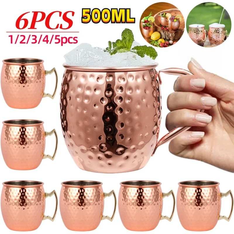 1-6PCS 칵테일 와인 컵 모스크바 뮬 머그 스테인레 - Copper Cocktail Mug 리뷰 및 가격